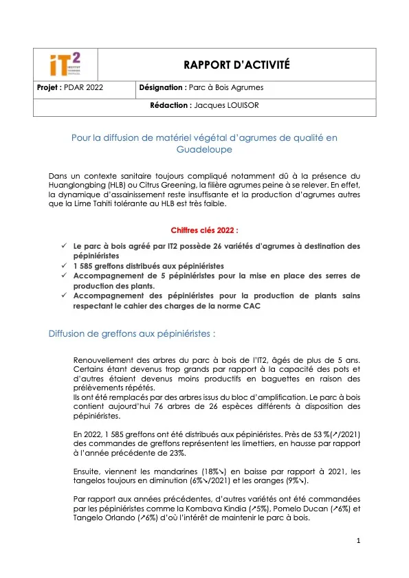 Rapport d’activité 2022 – Parc à Bois Agrumes (DOC_IT2_2023_PDAR-2023_Rapport-dactivite-production-parc-a-bois-2022 )